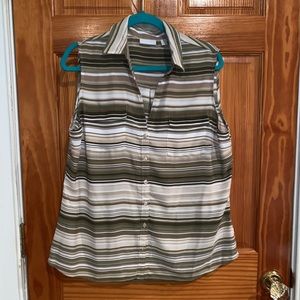 Sleeveless striped blouse